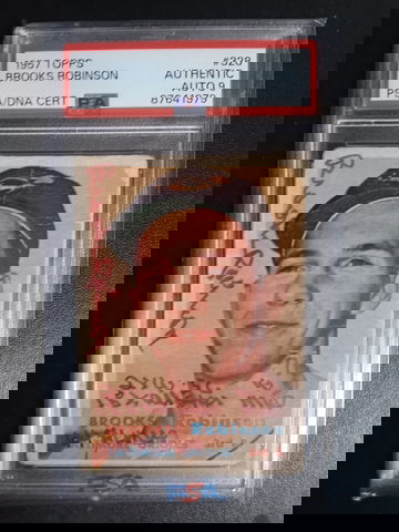 1957 Topps #328 Brooks Robinson RC Auto PSA Authentic 