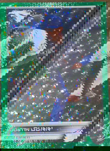 Justin Dunn 2022 Topps Series 1 Green Rainbow Foil #/499 Seattle Mariners 185