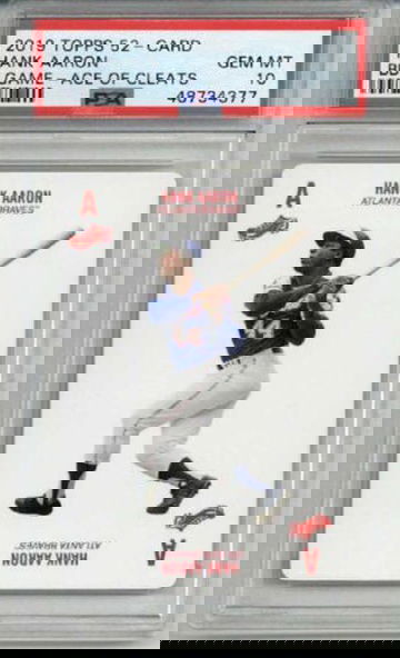 2019 TOPPS 52 CARD BASEBALL GAME HANK AARON CARD BRAVES PSA 10 LOW POP