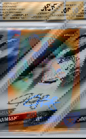 2019 Topps Finest Auto Orange Refractor #FA-AB Alex Bregman BGS 9.5/10 TRUE GEM PLUS POP 1