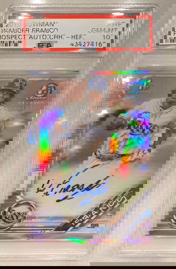 2019 Bowman Chrome Wander Franco Refractor Auto PSA 10 Gem MT 56/499