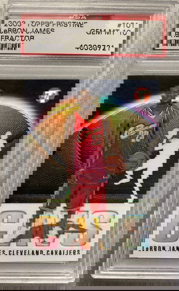 LEBRON JAMES 2003 TOPPS PRISTINE REFRACTOR ROOKIE #/1999 PSA 10 GEM MINT 