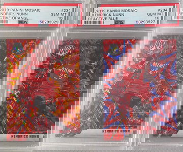 2019 Mosaic Orange Reactive and Blue Reactive Kendrick Nunn PSA 10