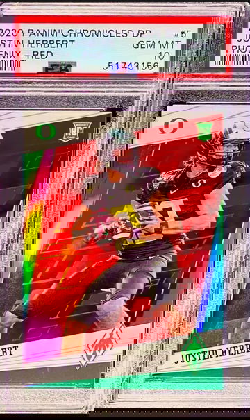 2020 chronicles draft picks 5 justin herbert phoenix red psa 10