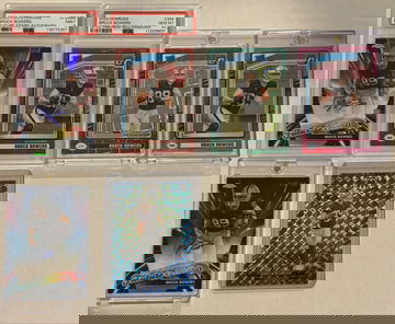 2024 Brock Bowers Rookie Card Lot of 6 including 2 autos, 2 slabs PSA 9 & 10