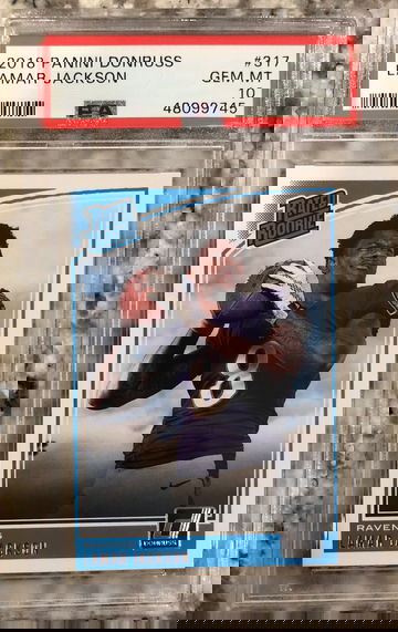 2018 donruss Lamar Jackson PSA 10 