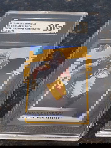 2020 Panini Chronicles Chase Claypool Clearly Donruss Blue #/99 SGC 10