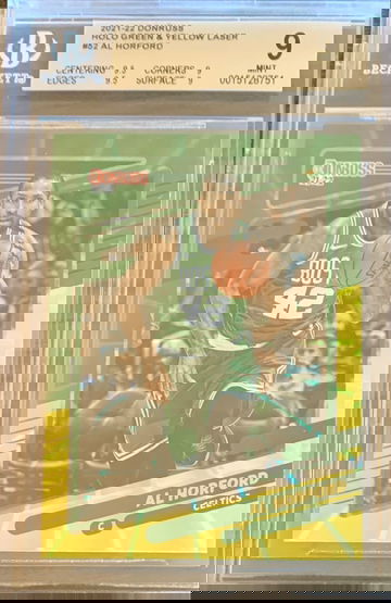 2021-22 Panini Donruss Holo Green and Yellow Laser #52 Al Horford - Graded BGS 9