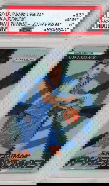 2018 Panini Prizm Luka Doncic Freshman Phenoms Silver Prizm RC PSA 9  #23 Dallas Mavericks