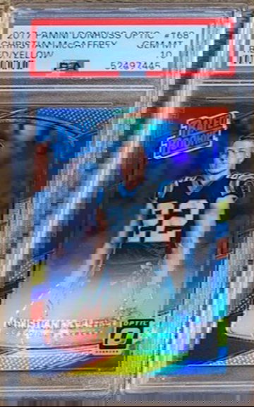 2017 Donruss Optic Red/Yellow Christian McCaffrey #168 PSA 10 Gem Mint Rookie RC