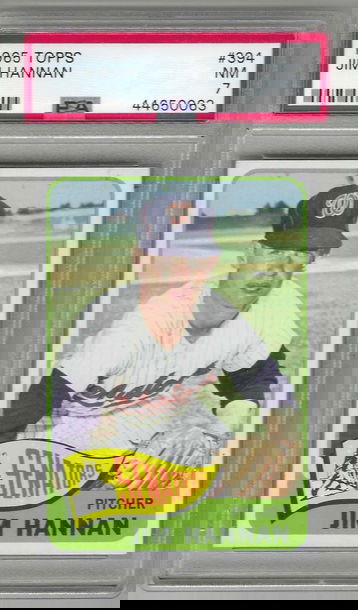 1965 Topps Baseball Card PSA 7 Jim Hannan #394 Washington Senators Pop 73