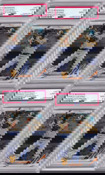 Lot of 4 2019 Bowman Chrome Marco Luciano #82 PSA 9