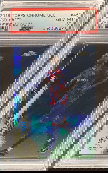 2019 Topps Chrome UCL Sapphire Fati PSA 10