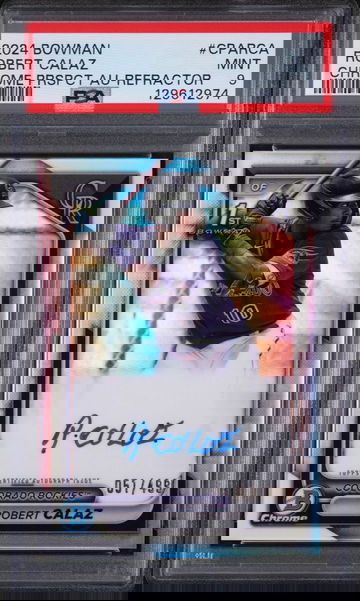 2024 Bowman Chrome Prospect Autograph Refractor Robert Calaz #CPARCA /499 PSA 9