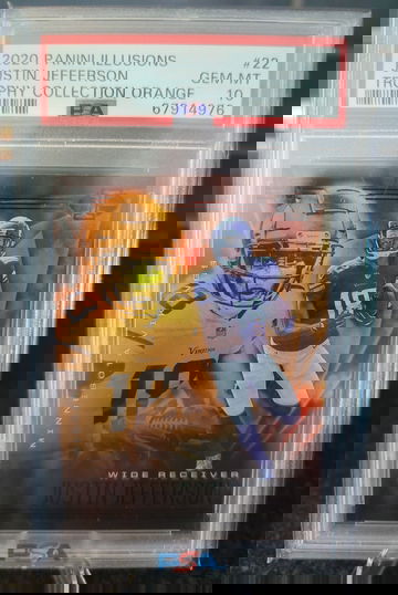 2020 Panini Illusions Justin Jefferson Trophy Collection Orange PSA 10