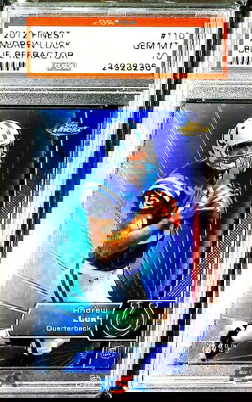 Andrew Luck 2012 Finest Blue Refractor #110 PSA 10