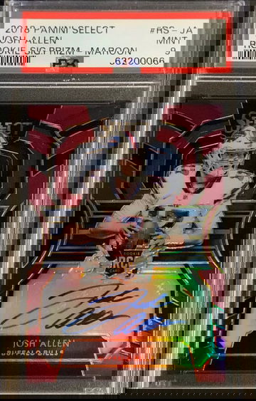 2018 Select Bills Josh Allen RC - SSP Rookie Auto Maroon Prizm /25 PSA 9 MINT