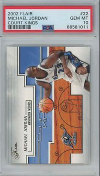 2002 Fleer Flair Court Kings 22 of 25 CK Michael Jordan Washington Wizards PSA 10 Gem Mint