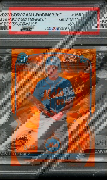 2023 Bowman Chrome Sapphire Edition Prospects #154 Daiverson Gutierrez Orange PSA 10