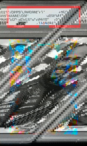 2021 Topps Chrome Sapphire F1 Lewis Hamilton Black & White /15 #50 Portrait Formula 1 Mercedes