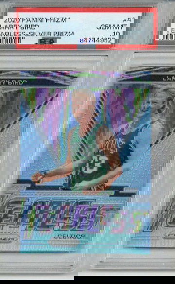 2020 PANINI PRIZM FEARLESS SILVER PRIZM #4 LARRY BIRD CELTICS PSA 10 LOW POP