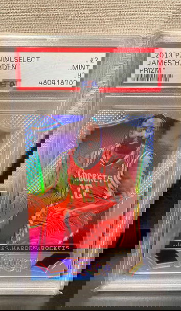 2013-14 Panini Select JAMES HARDEN Prizm Silver #2 PSA 9 Mint Low Pop Rare Nets