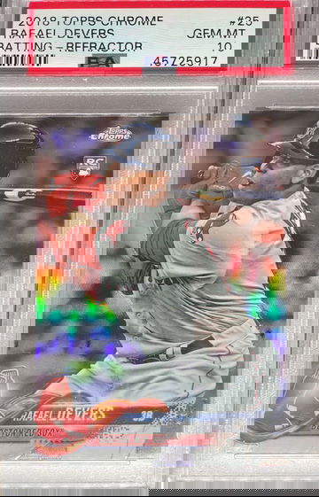 PSA 10 2018 Topps Chrome Rafael Devers Batting - Refractor #25