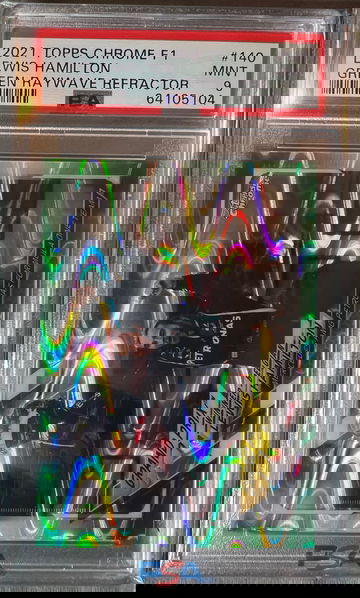2021 Topps Chrome Formula 1 Lewis Hamilton #140 PSA 9 green raywave refractor /99 SSP