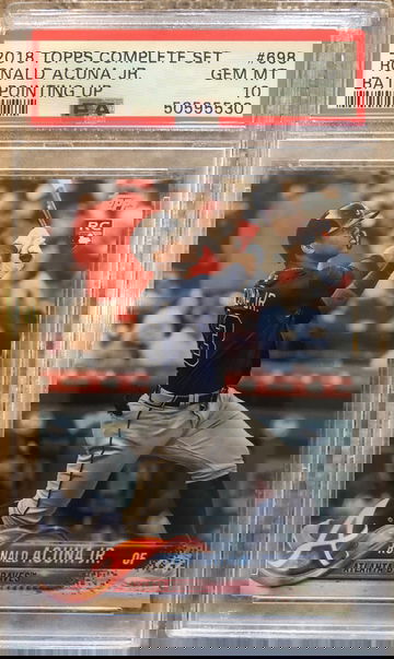 Topps Ronald Acuna Rookie Bat Up PSA 10