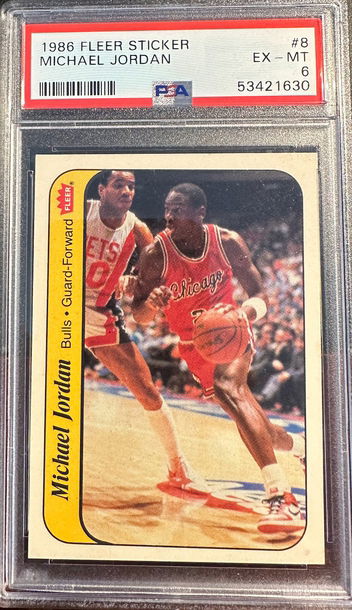 1986 Fleer Sticker Michael Jordan