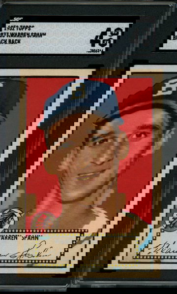 1952 Topps Warren Spahn Black Back #33 SGC VG-EX 4