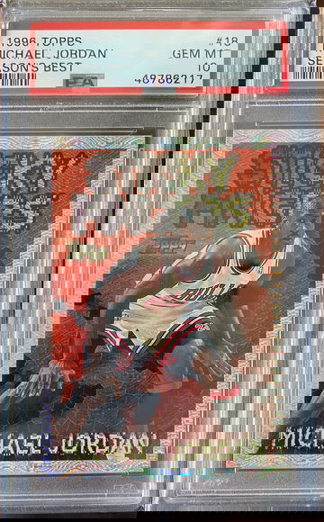 1996 Topps Michael Jordan Season's Best Sticky Fingers #18 PSA 10