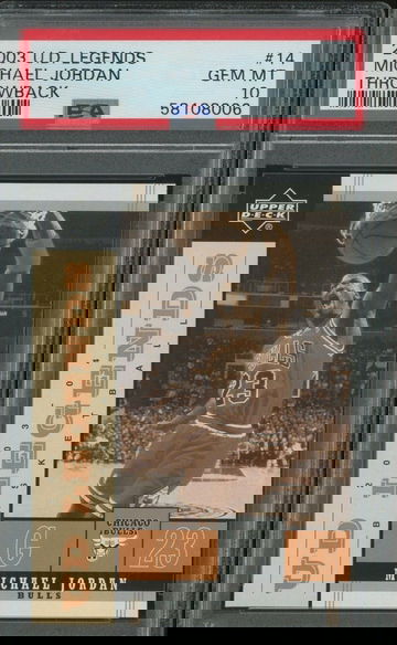 2003 Upper Deck UD Legends Throwback 14 Michael Jordan Chicago Bulls PSA 10 Gem Mint