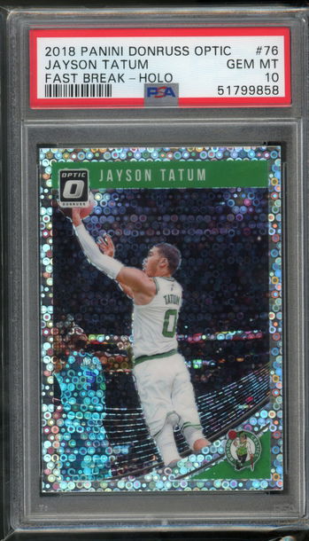 2018 Optic Fast Break Holo Jayson Tatum PSA 10