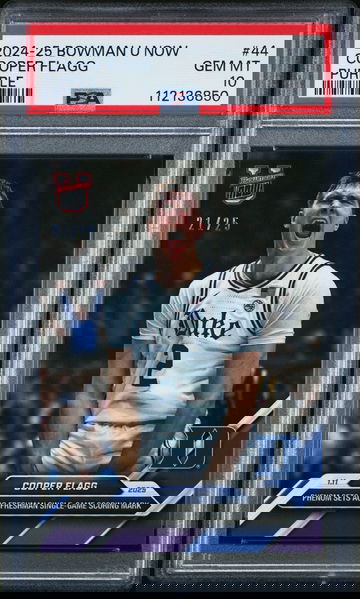 2024-25 BOWMAN U NOW COOPER FLAGG #/25 PURPLE #44 RC ROOKIE PSA 10