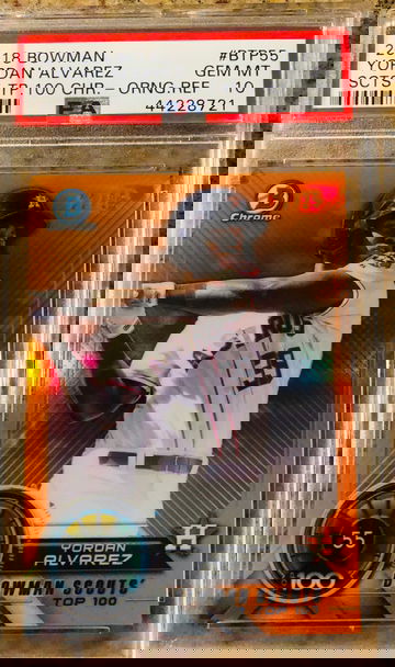 2018 Bowman Chrome Yordan Alvarez RC Scouts Orange Refractor #22/25 PSA 10 Pop only 4!!