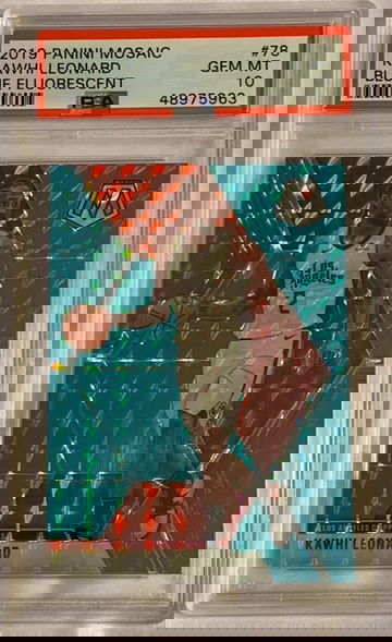 2019 Mosaic Kawhi Leonard Blue Fluorescent #6/15 PSA 10