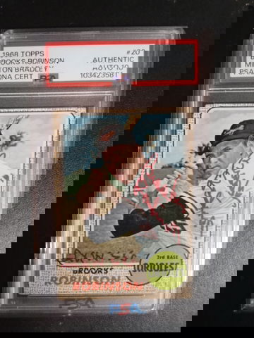 1968 Topps Milton Bradley #20 Brooks Robinson PSA Authentic Auto 10 