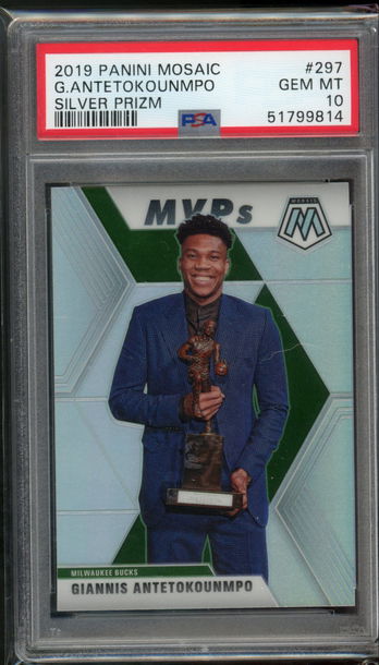 2019 Mosaic MVPs Silver Prizm Giannis Antetokounmpo PSA 10 