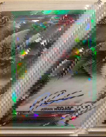 Johan Rojas GREEN SAPPHIRE REFRACTOR AUTO 33/50 2021 Bowman Sapphire 1st #BSPAJR 🔥