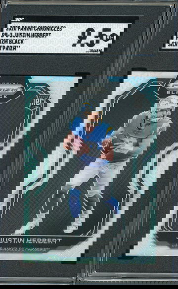 Justin Herbert 2020 Panini Prizm Chronicles Black Silver Rookie SGC 9.5 Mint +++