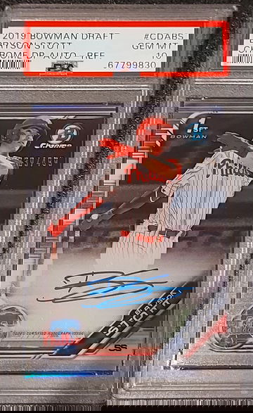 2019 Bowman Bryson Stott Refractor Auto PSA 10