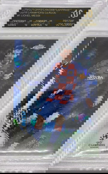 2019 Topps Chrome Sapphire UEFA Champions League Lionel Messi #1 BGS 10 Black PoP 2