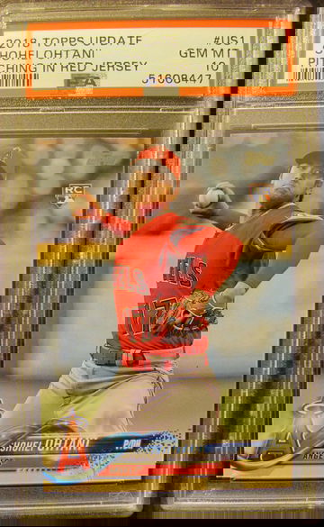 2018 Topps Update Shohei Ohtani Pitching In Red Jersey PSA 10 Gem-Mint