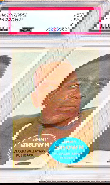 1960 Topps #23 Jim Brown PSA 5 - JUST GRADED! NEW CASE