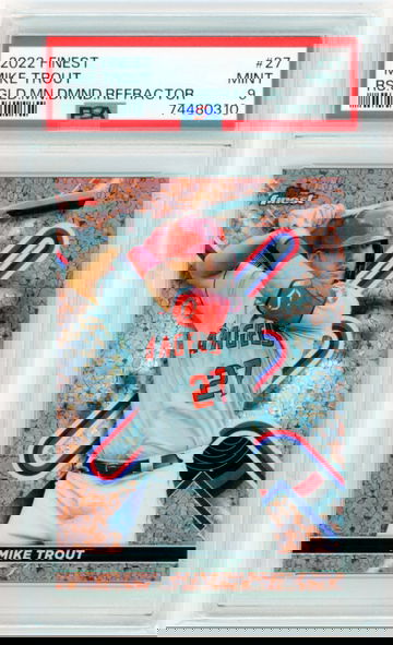 2022 Finest #27 Mike Trout Rose Gold Mini Diamond Refractor PSA 9 MINT!