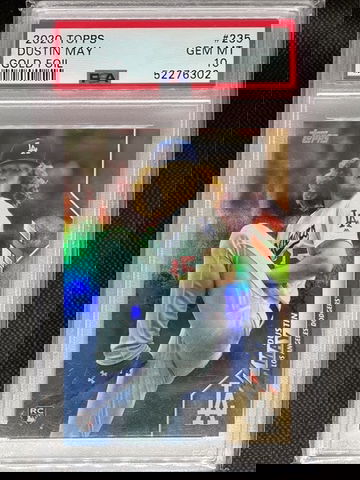 PSA 10 2020 Topps Dustin May Gold Foil #235 RC Low Pop Dodgers