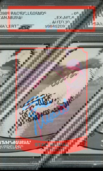 1988 Pacific Legends Stan Musial PSA 6 with 10 auto