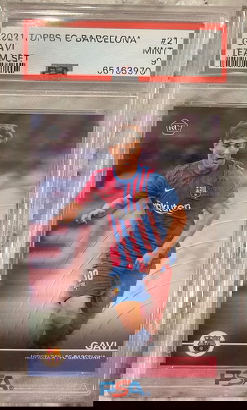 GAVI 2021 Topps FC Barcelona Team Set RC PSA 9 Mint. 