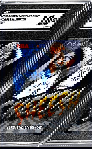 2023-24 Panini Hoops Premium Stock #9 Tyrese Haliburton Sheesh SGC 10